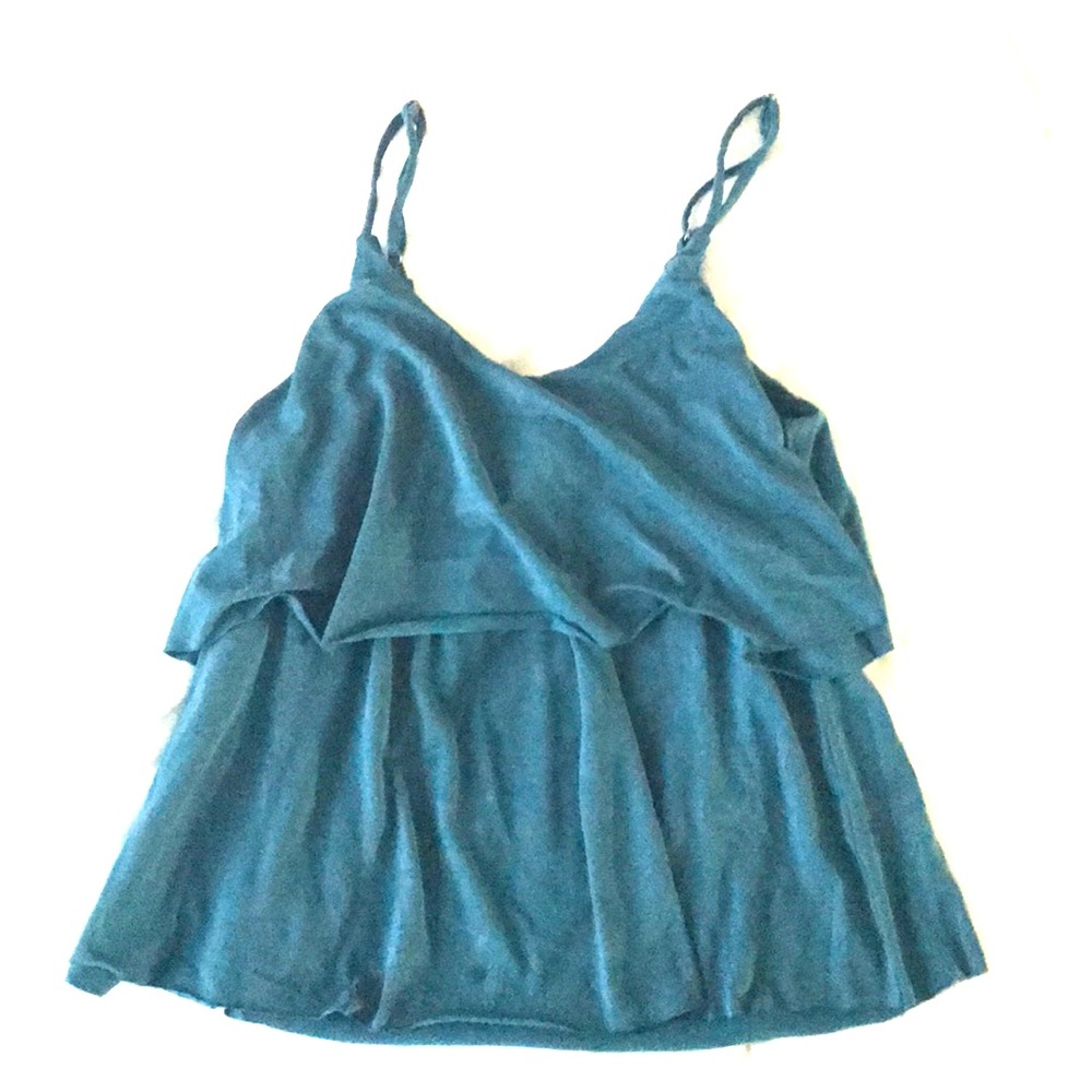 Ruffled spaghetti strap tank